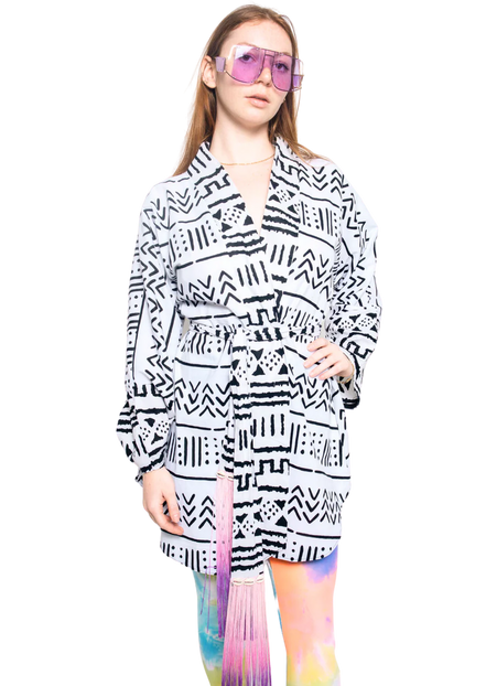 Reversible Linen Robe (Midi) 2 Styles in 1