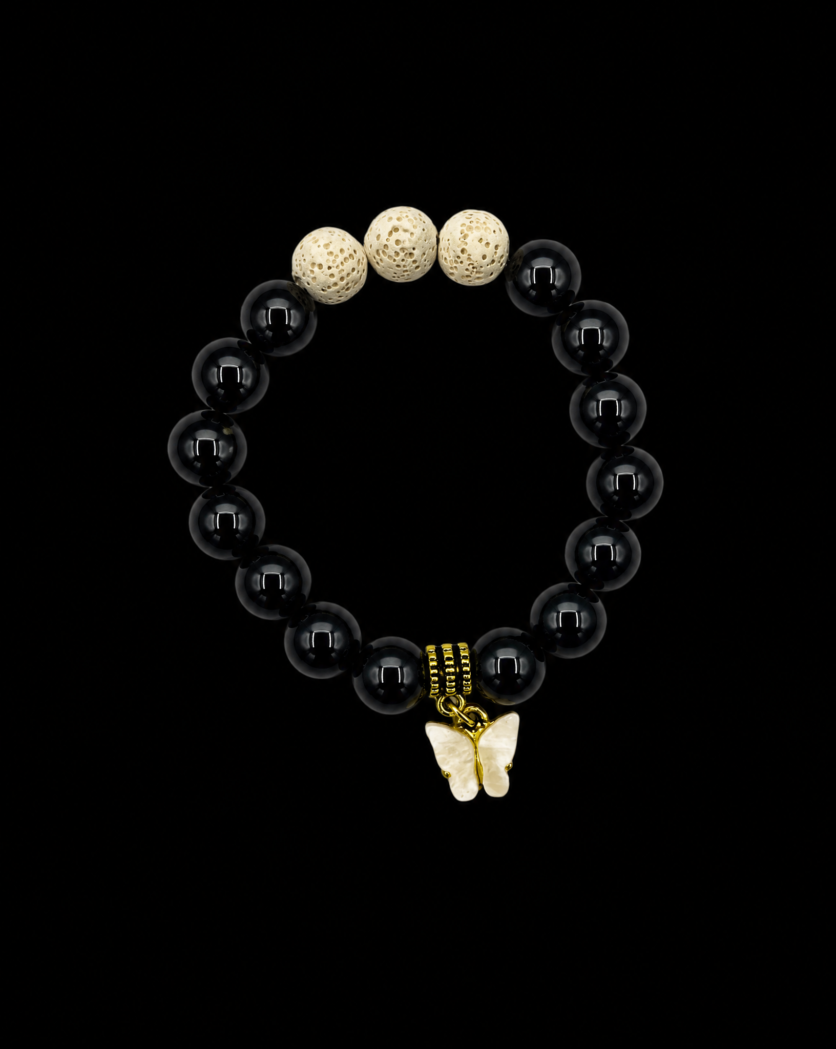 Aromatherapy Bracelet with Butterfly Charm