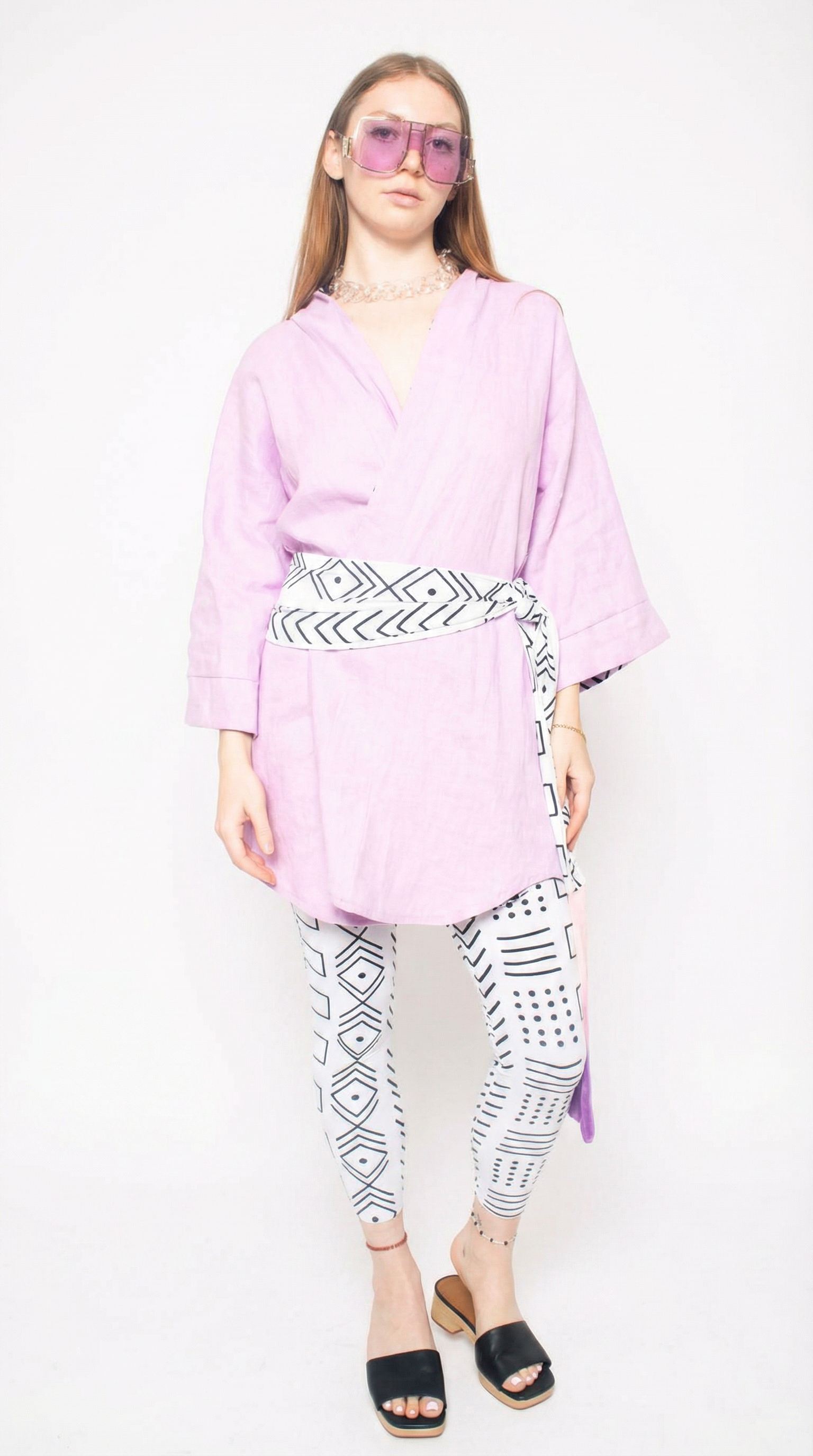Lilac Linen Robe (Midi)