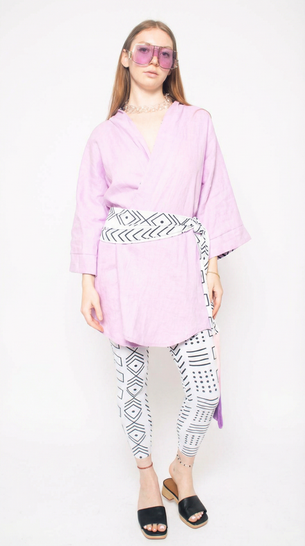 Lilac Linen Robe (Midi)