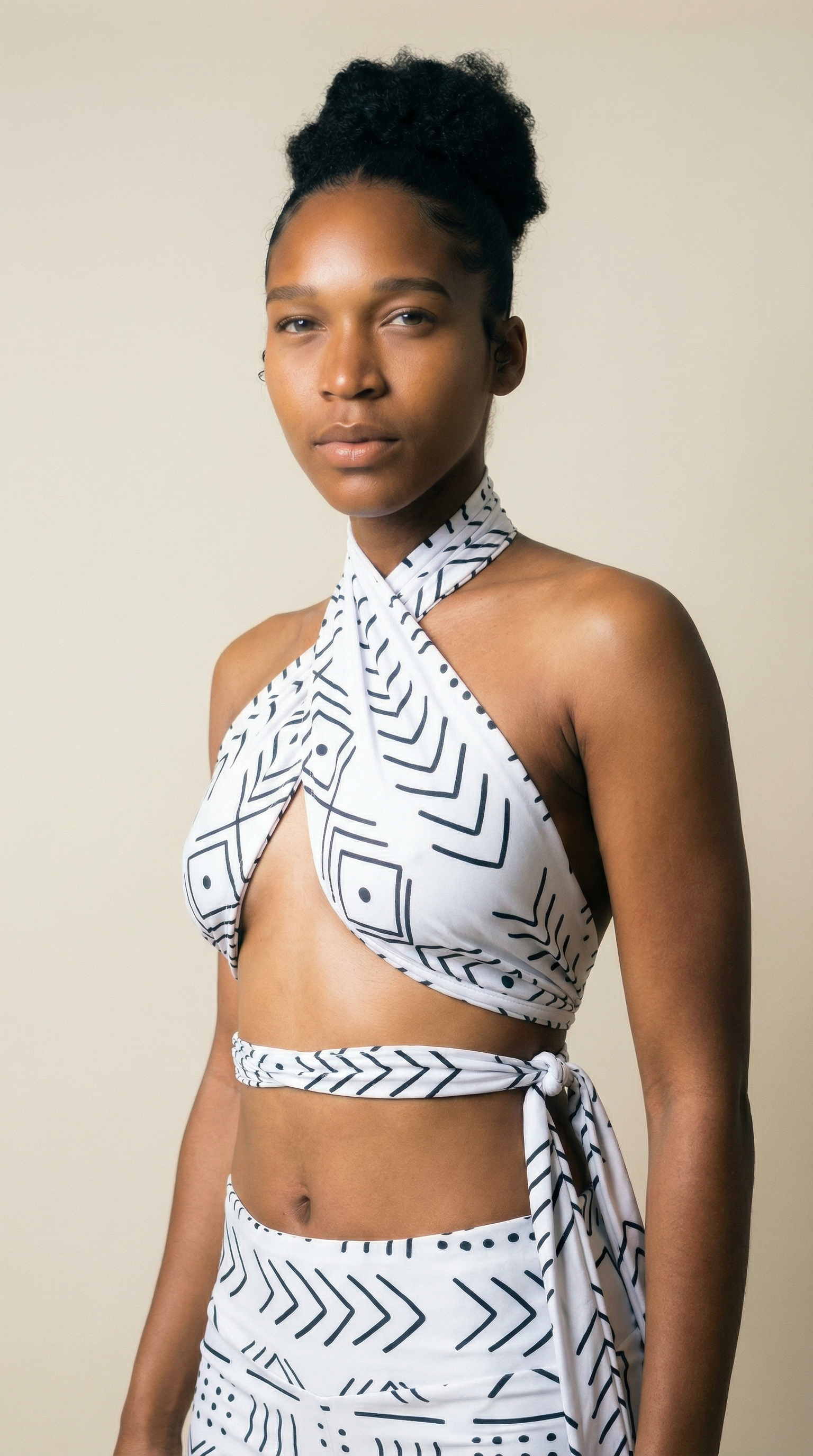 Slim Stretch Scarf - Mudcloth Print