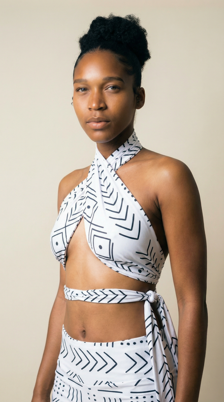 Slim Stretch Scarf - Mudcloth Print