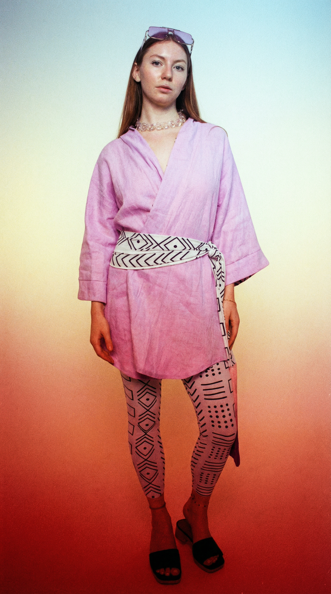 Lilac Linen Robe (Midi)