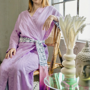 Lilac Linen Robe (Maxi)