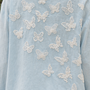 Coastal Breeze Robe w White Butterflies Appliqué  (Mini)