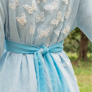 Coastal Breeze Robe w White Butterflies Appliqué  (Mini)
