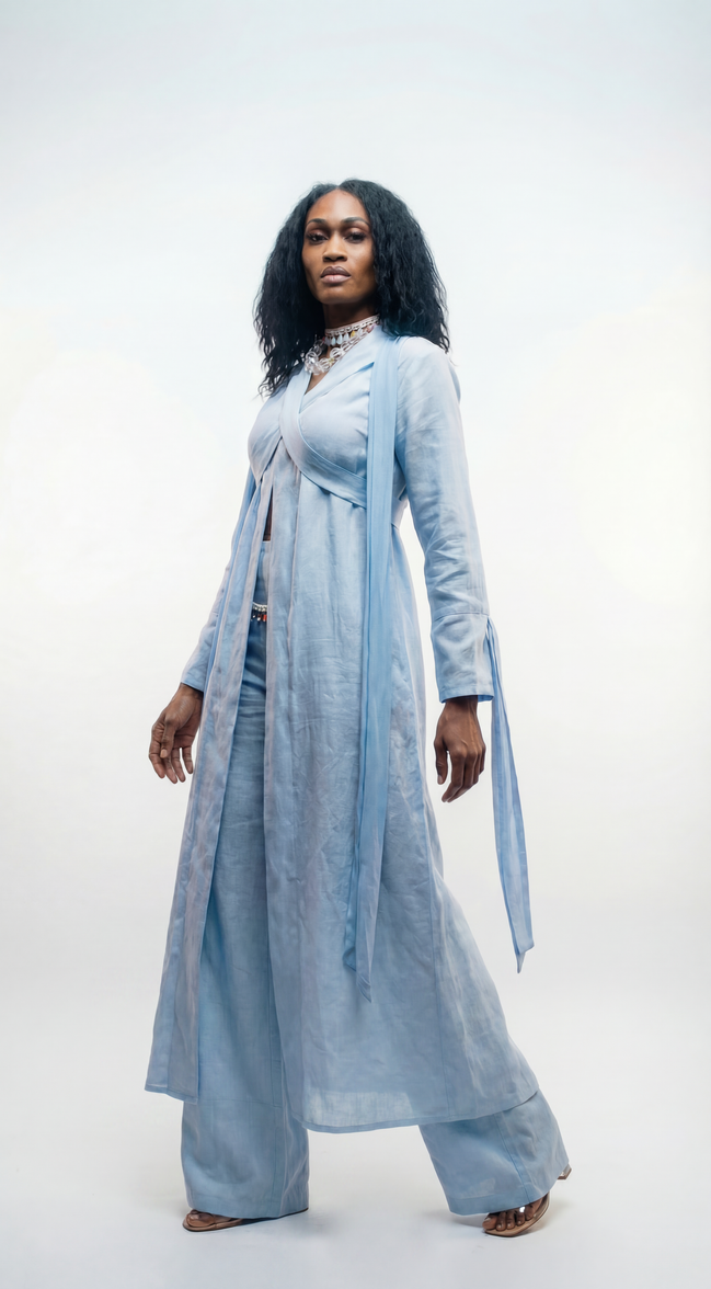 Coastal Breeze Robe w Butterfly Appliqué  (Maxi)