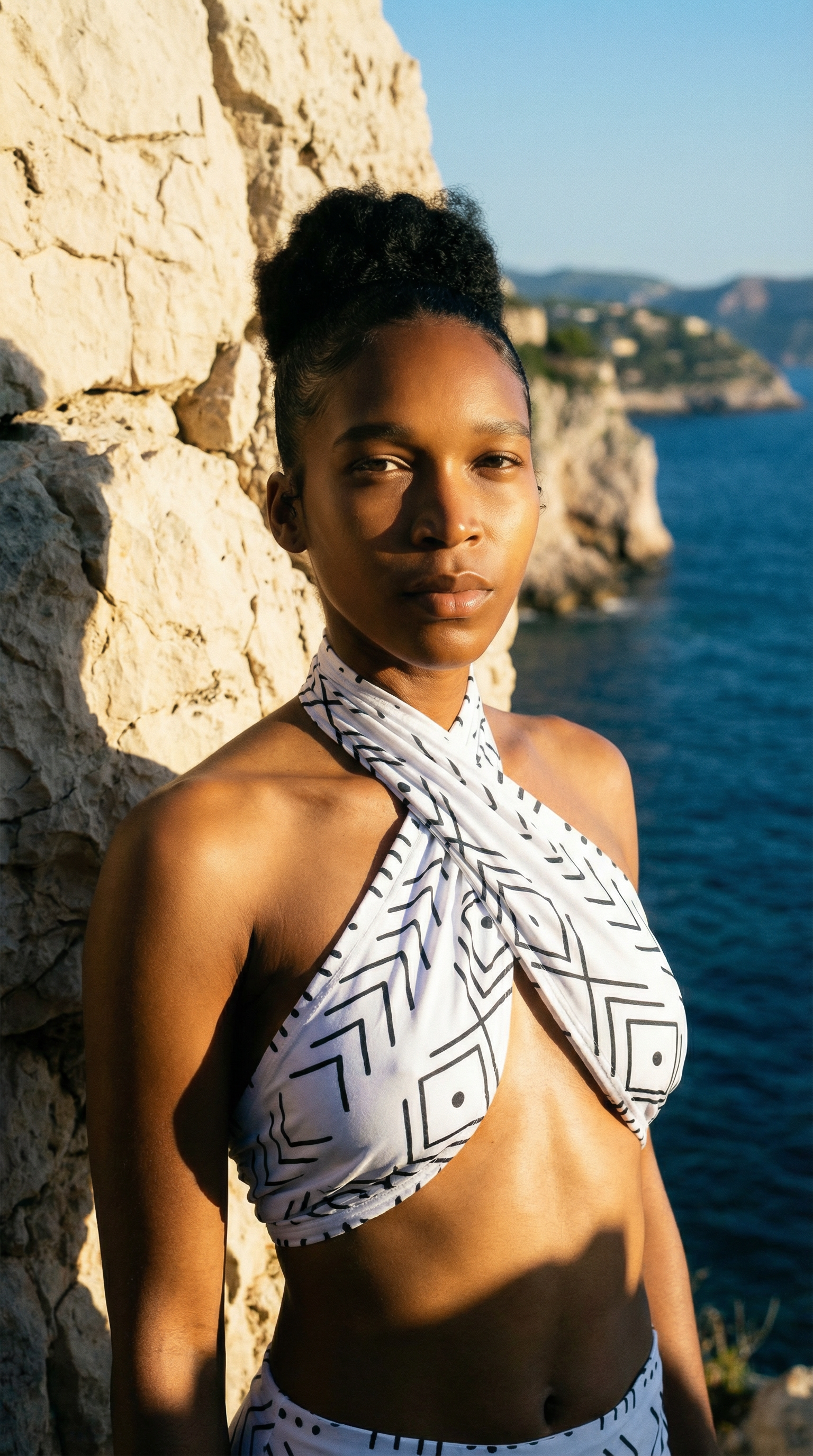 Slim Stretch Scarf - Mudcloth Print