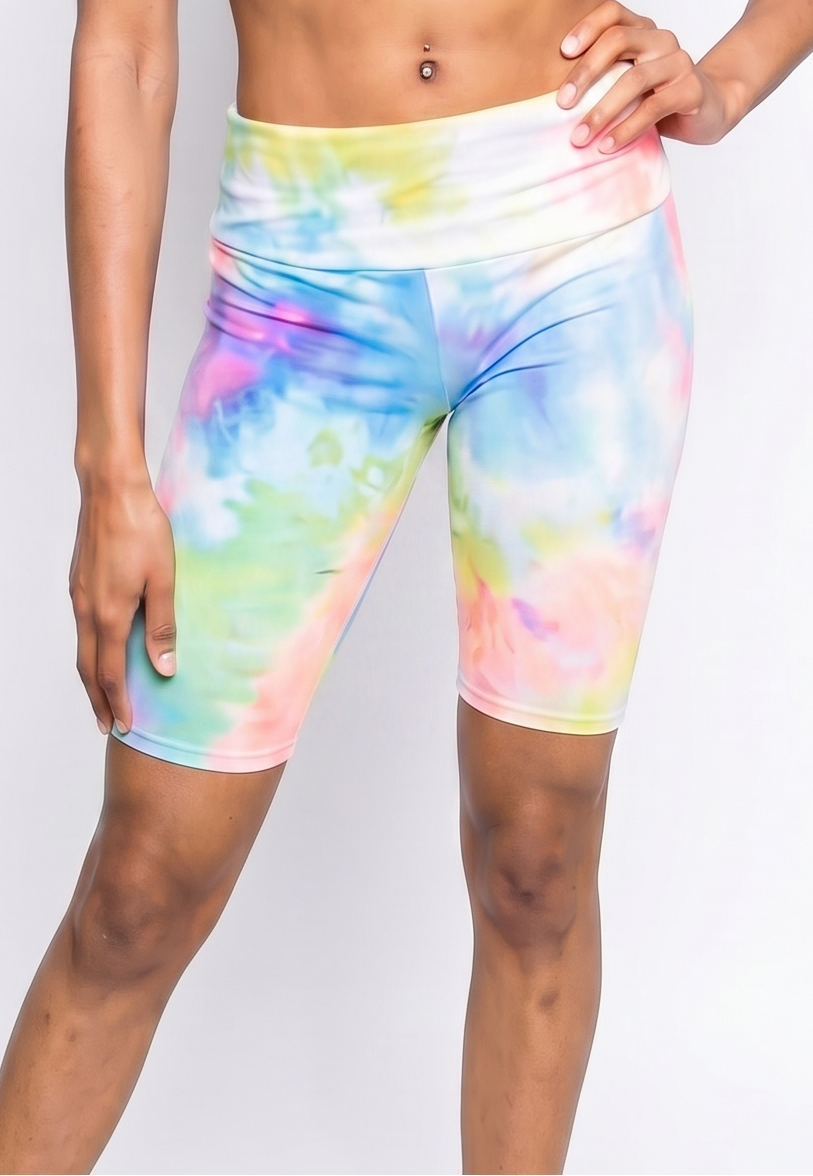 Stretch Tie Dye Biker Shorts