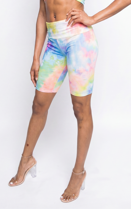 Stretch Tie Dye Biker Shorts