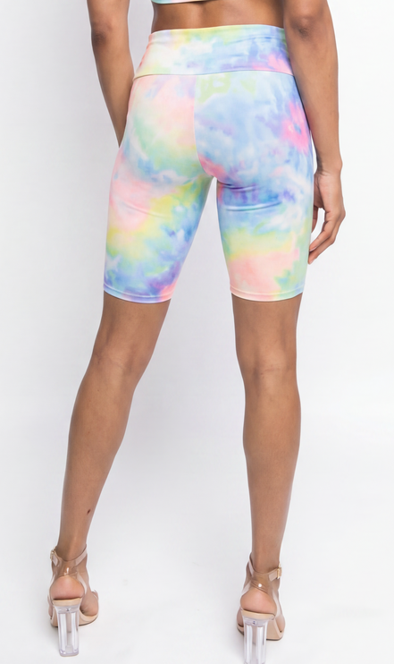 Stretch Tie Dye Biker Shorts