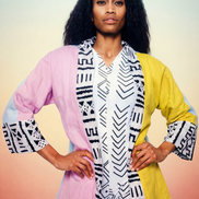 Reversible Linen Robe (Mini ) 2 Styles in 1