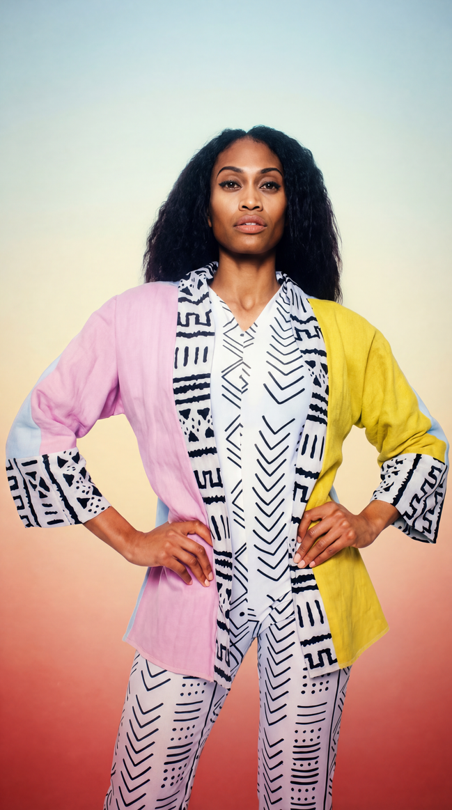 Reversible Linen Robe (Mini ) 2 Styles in 1