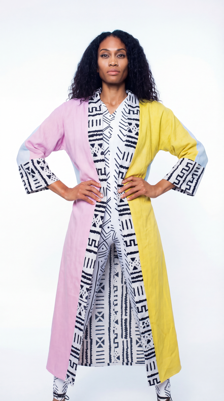 Reversible Linen Robe (Maxi) 2 in 1 Style