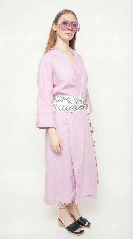 Lilac Linen Robe (Maxi)