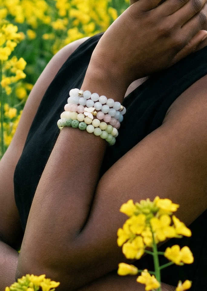 Aromatherapy Bracelet with Butterfly Charm
