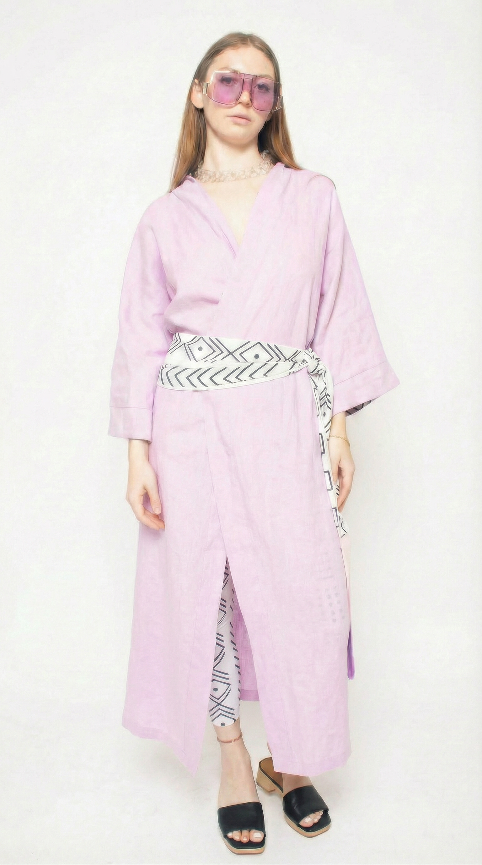 Lilac Linen Robe (Maxi)