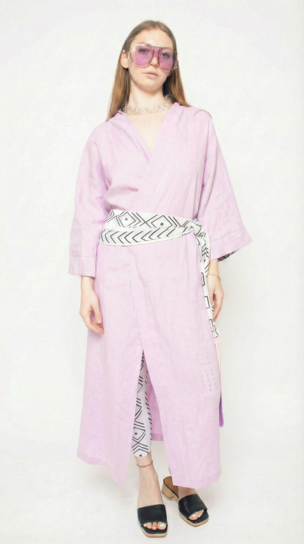 Lilac Linen Robe (Maxi)