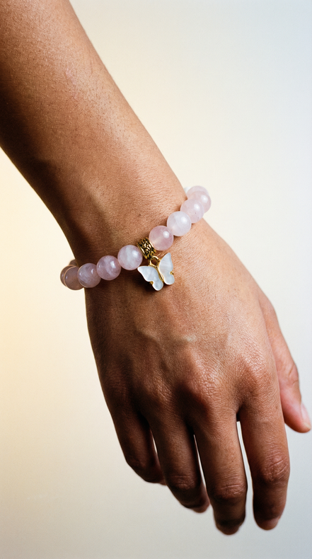 Aromatherapy Bracelet with Butterfly Charm