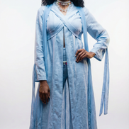 Coastal Breeze Robe w Butterfly Appliqué  (Midi)