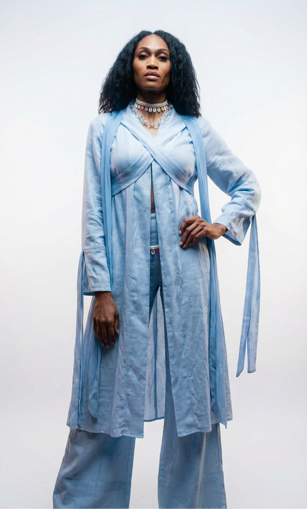 Coastal Breeze Robe w Butterfly Appliqué  (Midi)