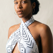 Slim Stretch Scarf - Mudcloth Print