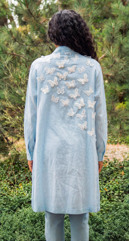 Coastal Breeze Robe w Butterfly Appliqué  (Midi)
