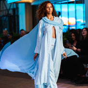 Coastal Breeze Robe w White Butterflies Appliqué  (Mini)