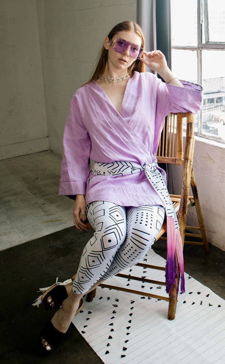 Lilac Linen Robe (Midi)